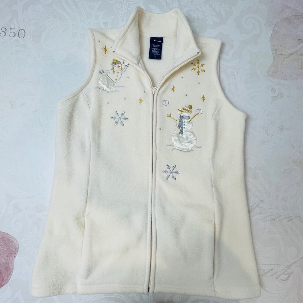 Basic Editions Ivory Winter Snowman Snowflakes Em… - image 6